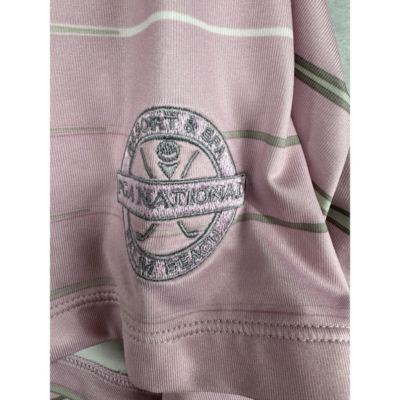 Tiger Woods Collection Nike Polo Shirt Pink Striped Golf Men's 2XL Palm Beach‎ - Picture 4 of 6
